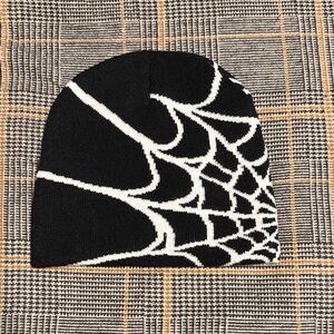 Black and White Spider Web Beanie